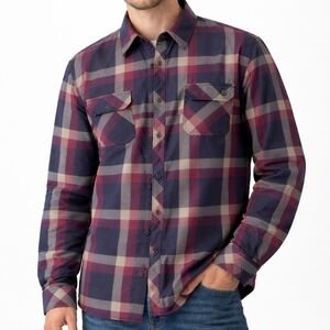 Sombrio Vagabond Men's Plush Insulated Plaid Button Down Flannel Shirt Sz Large